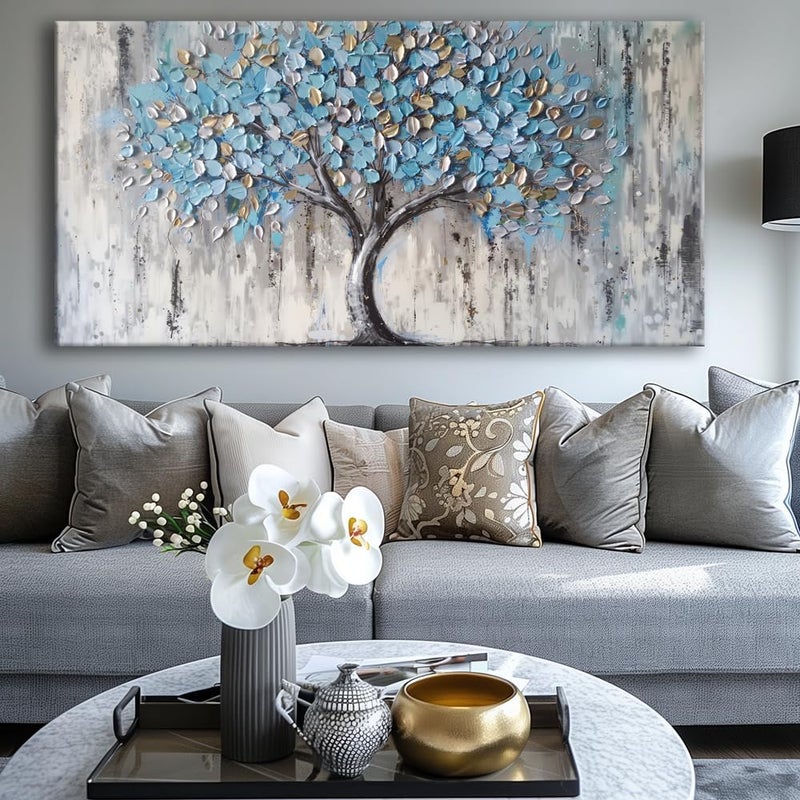 EMODA Abstract Tree Art Canvas Wall Art 60x120 cm Framed – Large Modern Botanical Tree Painting for Living Room Bedroom Office Hallway – Contemporary Neutral Nature Artwork on Premium Framed Canvas Ready to Hang - Image 2