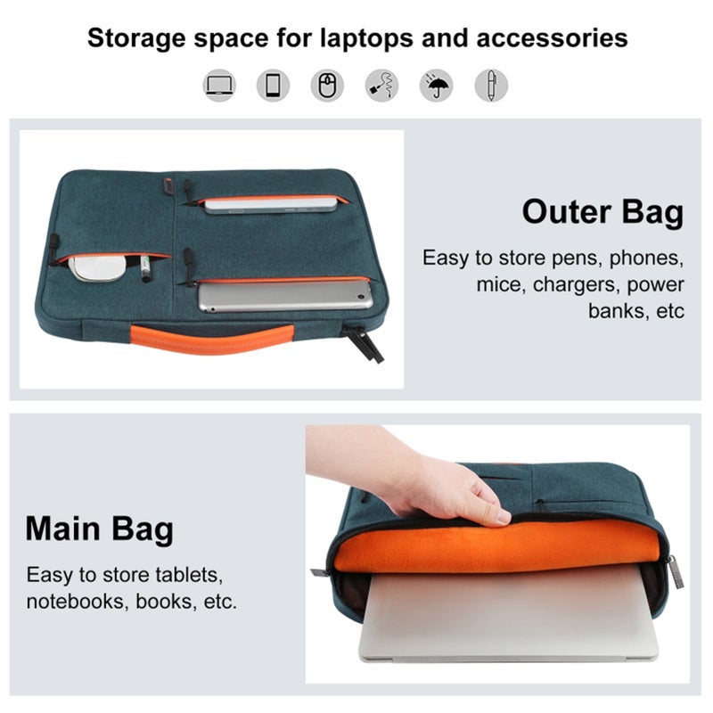 15 Inch Universal Business Laptop Handbag Waterproof Multiple-layer Protection PU Handle - Image 4