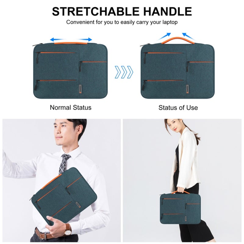 15 Inch Universal Business Laptop Handbag Waterproof Multiple-layer Protection PU Handle - Image 3