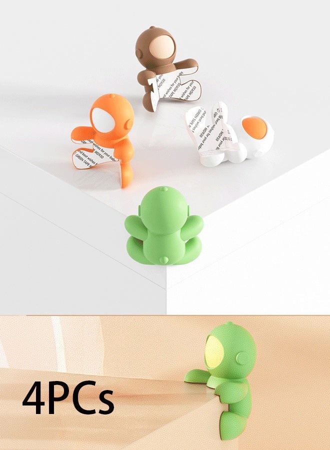 4PCs Astronaut-Shaped Baby Safety Corner Guards - Silicone Baby Proofing Corner Protectors with Self-Adhesive Tape, Child Safety Edge Cushion for Furniture Sharp Edges (Green) - Image 1