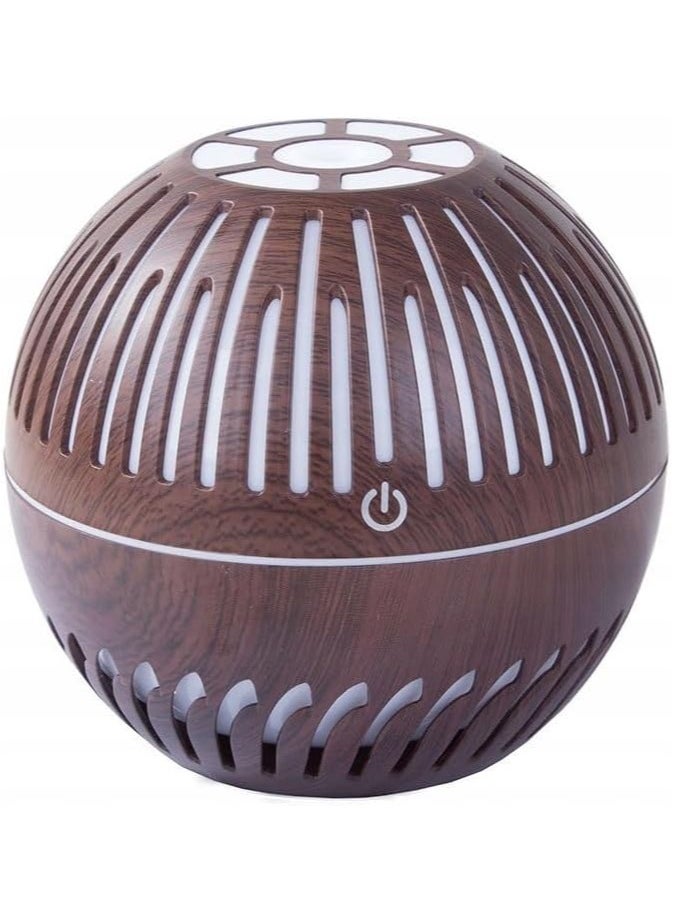 Mobigon Wooden Ultrasonic Cool Air Humidifier Room Humidifier, Home Aroma Diffuser, 400ml Essential Oil Diffuser with 7 Colorful Night Lights, Auto Off, for Home and Office (Dark Wood)  - Image 3