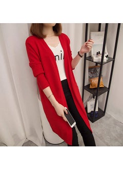 Generic Korean Style Loose Knit Cardigan Womens Mid-Length Spring Autumn Coat Caramel  - Image 4