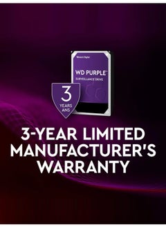 الرقمية الغربية قرص صلب للمراقبة من ويسترن ديجيتال – 2 تيرابايت، WD20PURZ، 3.5 إنش، ساتا – اللون البنفسجي – مخصص لأجهزة DVR/NVR  - Image 5