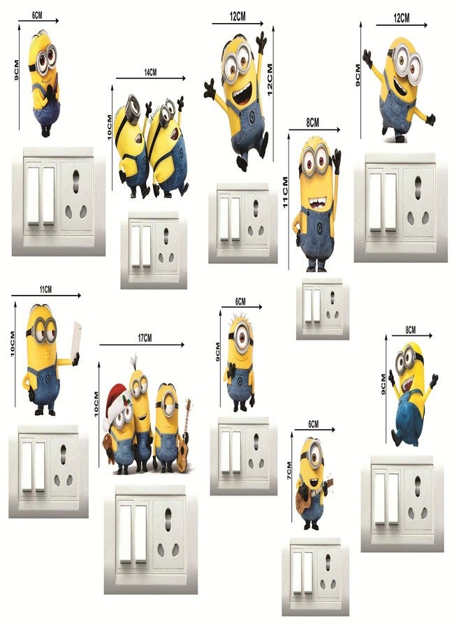 DecorVilla ملصق حائط لوحة مفاتيح Minions من Decor Villa لغرفة المعيشة، غرفة النوم، المكتب (فينيل، قياسي، متعدد الألوان) مقاس 30×30 سم - Image 2