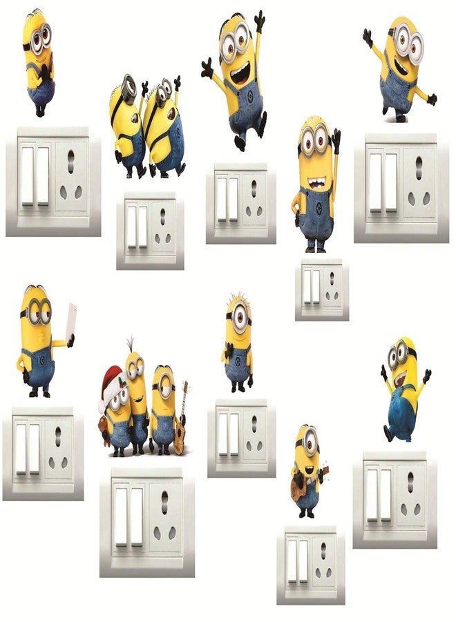 DecorVilla ملصق حائط لوحة مفاتيح Minions من Decor Villa لغرفة المعيشة، غرفة النوم، المكتب (فينيل، قياسي، متعدد الألوان) مقاس 30×30 سم - Image 1
