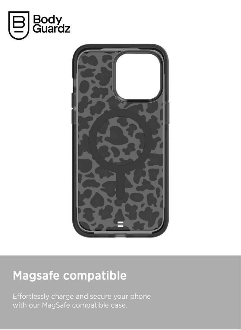 Bodyguardz - Ace Pro Pattern for iPhone 15 Pro MAX Case Cover with 18 Feet Drop Protection compatible with MagSafe with Lanyard - Meow - Image 1