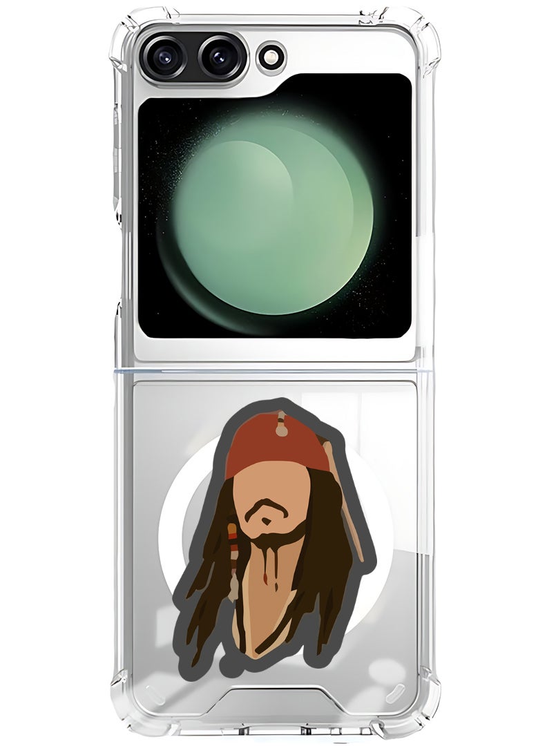 Theodor Magnetic Case for Samsung Galaxy Z Flip 5 Compatible with MagSafe Wireless Charging, Shockproof Phone Bumper Cover Pirate - Image 1