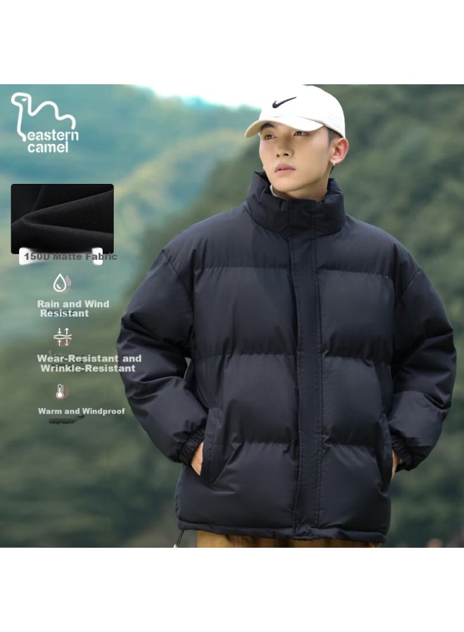 Eastern Camel Men's Winter Thickened Warm Windproof Waterproof Stand Collar Puffer Down Cotton Jacket Coat - Image 1