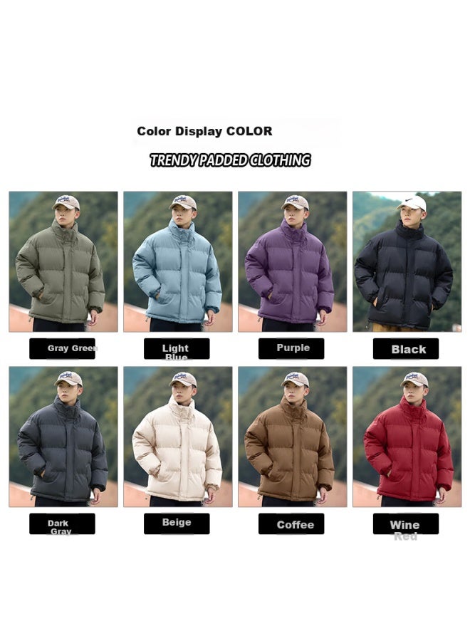 Eastern Camel Men's Winter Thickened Warm Windproof Waterproof Stand Collar Puffer Down Cotton Jacket Coat - Image 2