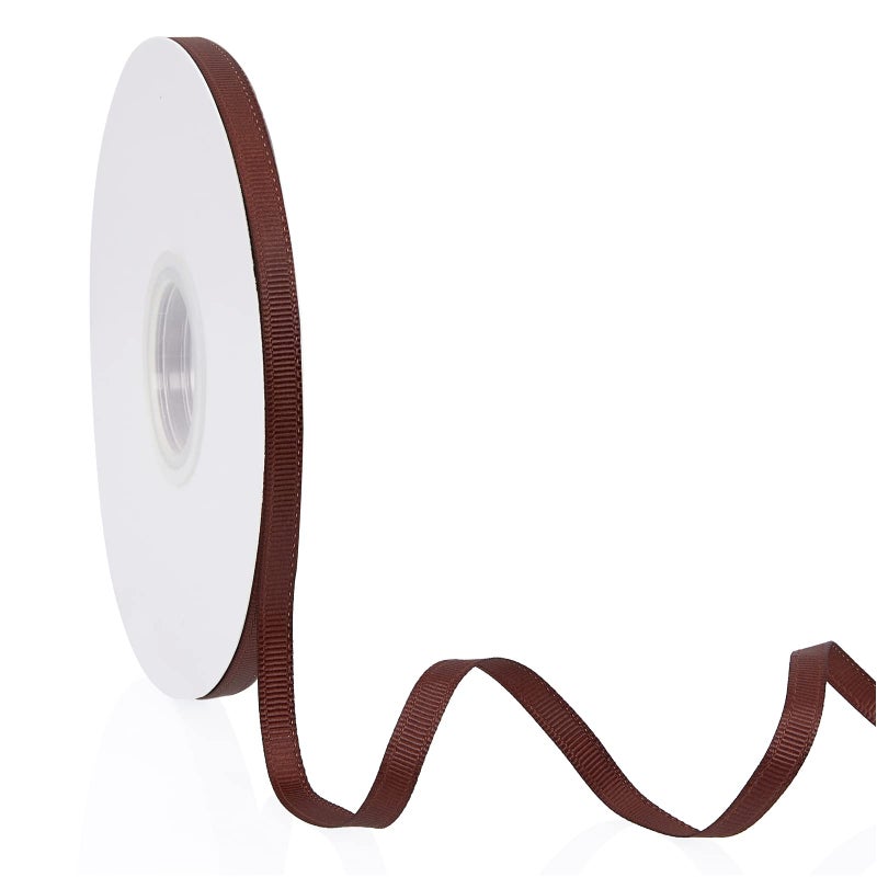 YBLANDEG Brown 14 X 50 Yards Solid Color Double Faced Grosgrain Ribbon for Gifts Wrapping Wedding Party Crafts - Image 3