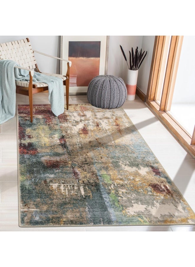 سجادة طويلة للممرات الداخلي  و الخارجي مستطيلة سمك 0.25 سم ضهر دوتس مانع الانزلاق سهلة التنظيف مثالية لغرفة المعيشة وغرفة الطعام والممرات غرف مشاية - Image 3