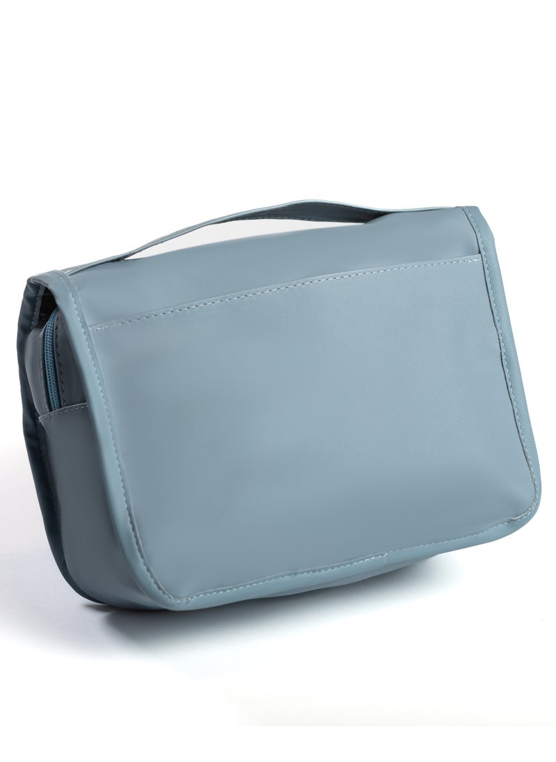 Hanging Toiletry Bag, Water-Resistant Travel Organiser with Mesh Compartments, baby Blue