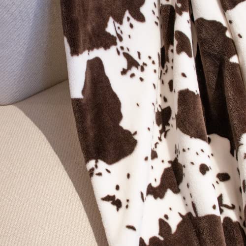 HSEEC Cow Print Blanket Twin Size Flannel Soft Blankets and Throws Lightweight Warm Cozy Fuzzy Black Cow Fleece Bedding for Couch Sofa, Gifts for Adults All Seasons 60" x 80" - Image 2