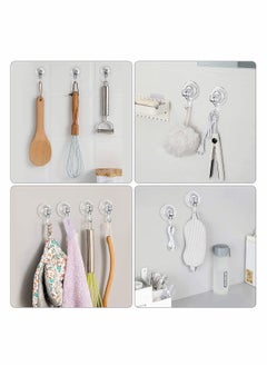 Y&D Suction Cup Hooks 4 Packs Large Clear Powerful Vacuum Hooks Push and Lock Reusable Heavy Duty Waterproof for Kitchen Bathroom Shower Ceiling Glass Door  - Image 4
