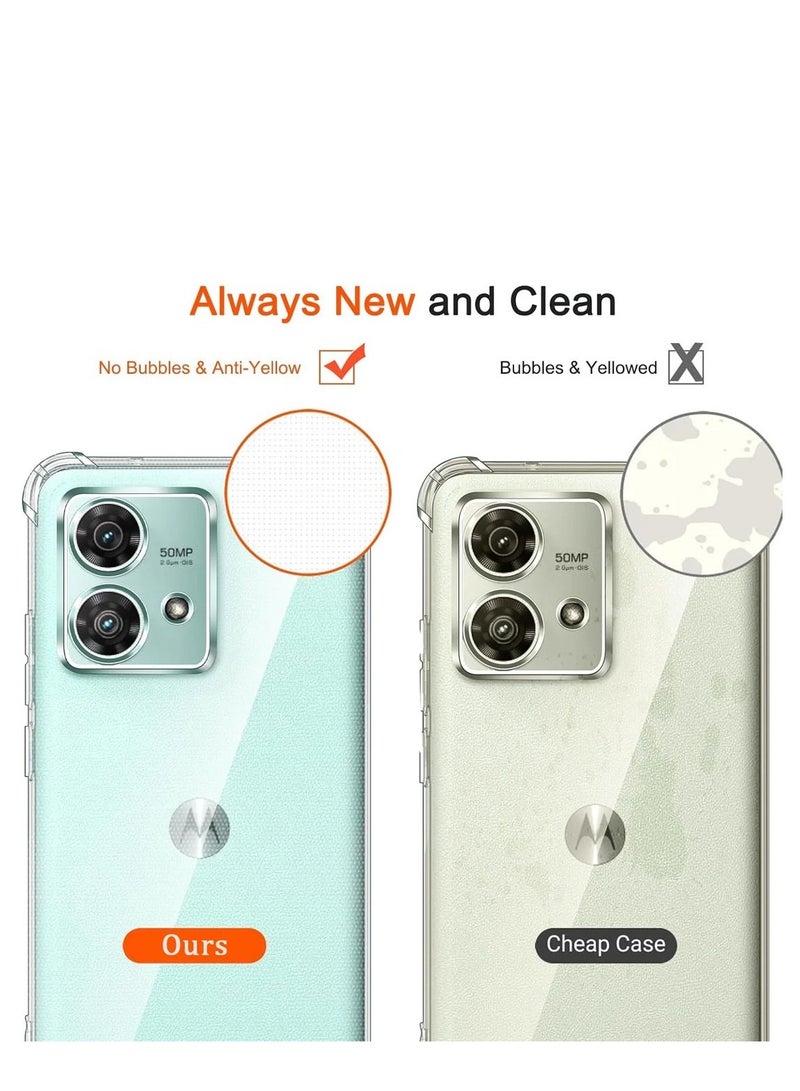 Techie حافظة زوايا TPU لهاتف موتورولا موتو G84 5G مع حماية عدسة الكاميرا غطاء خلفي شفاف واقي - Image 5