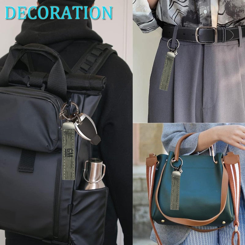 GM Car Keychain with Metal Ring and PU Leather Strap – Premium Finish Durable Key Ring for Car Keys, Bike Keys and Home Keys, Sleek Minimal Design with Secure Key Holder Loop - Image 5