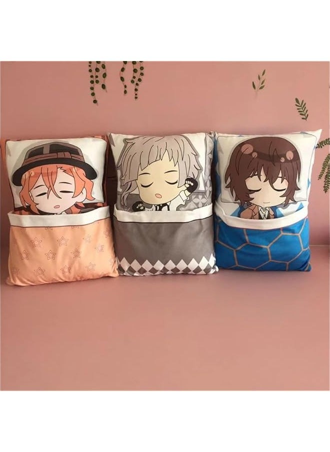 Generic - Anime Pillow Dazai Osamu/Nakahara Chuuya/Ranpo Edogawa Cosplay Stuffed Figures Throw Pillow Soft Cushion for Home Decoration 38 * 28cm - Image 1