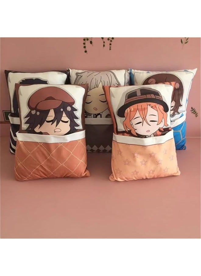 Generic - Anime Pillow Dazai Osamu/Nakahara Chuuya/Ranpo Edogawa Cosplay Stuffed Figures Throw Pillow Soft Cushion for Home Decoration 38 * 28cm - Image 1