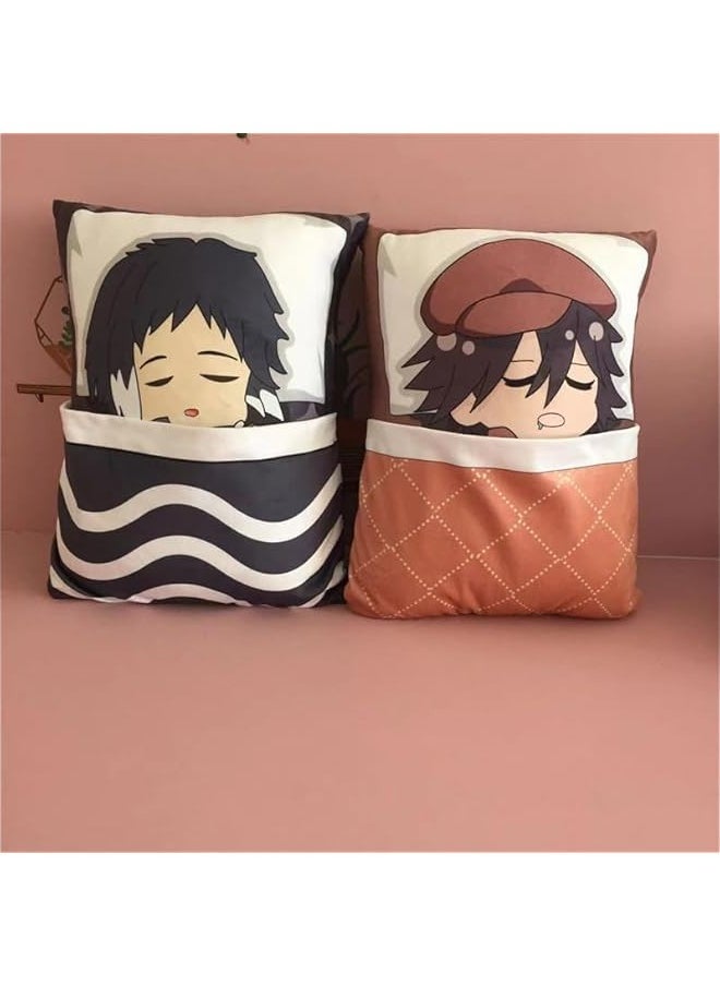 Generic - Anime Pillow Dazai Osamu/Nakahara Chuuya/Ranpo Edogawa Cosplay Stuffed Figures Throw Pillow Soft Cushion for Home Decoration 38 * 28cm - Image 1