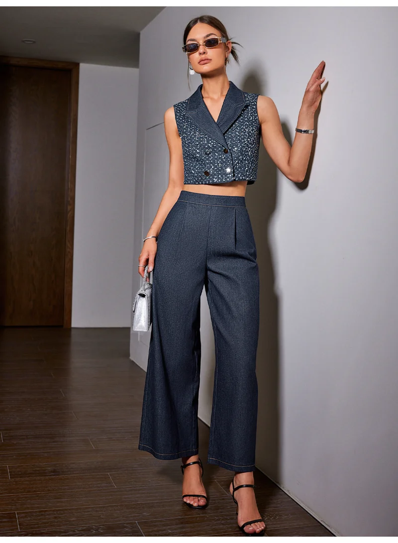 SIMPLEE Women's 2-Piece Outfit Set - Matching Top & Pants for Stylish Look