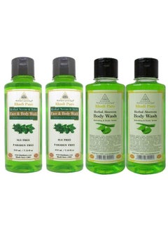 Khadi Pure Aloe Vera & Neem Tulsi Sls Body Wash 210 Ml (Pack Of 4)  - Image 2