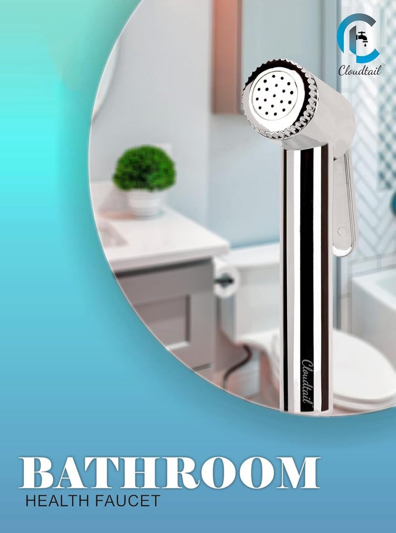 Cloudtail Cloudtail Health FaucetJet SprayDesignerHigh Pressure1Mtr Ss TubeHosePipeWall Mount HookIdeal for KitchenSinkBathroomWash BasinMaterial AbsPlasticColor SilverSet of 1  - Image 4