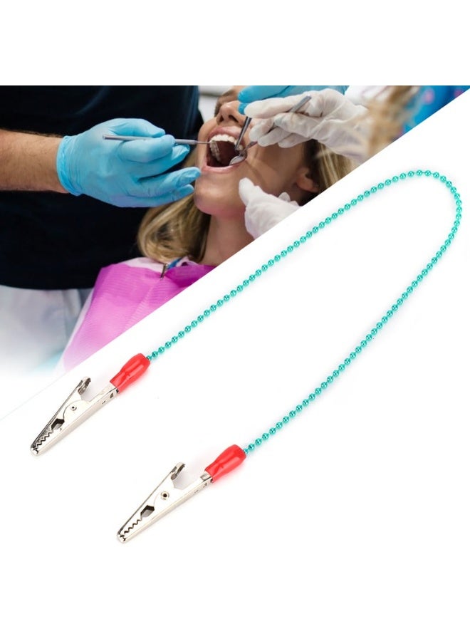 مشبك مريلة أسنان بسلسلة كرات مرنة، مشبك تمساح معدني متان لطب الأسنان، هدية لوازم عملية للعيد ورمضان لعيادات الأسنان - Image 1