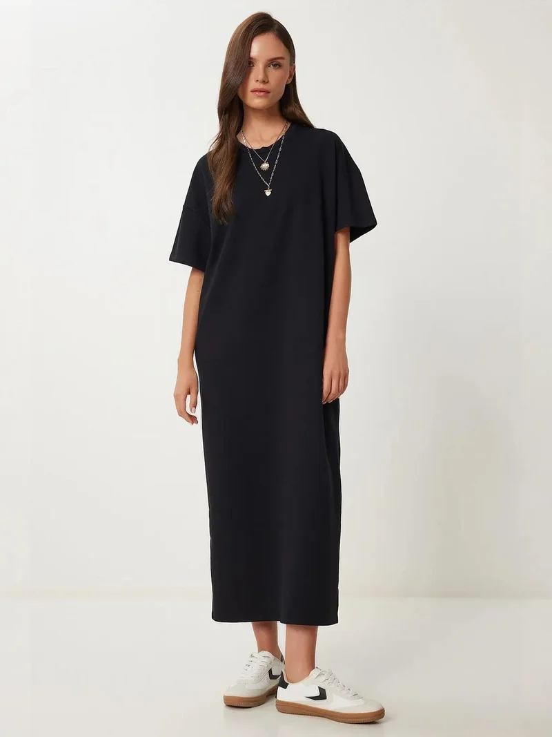 السعادة في إسطنبول ISTANBUL Midi Cotton Dress with Slit