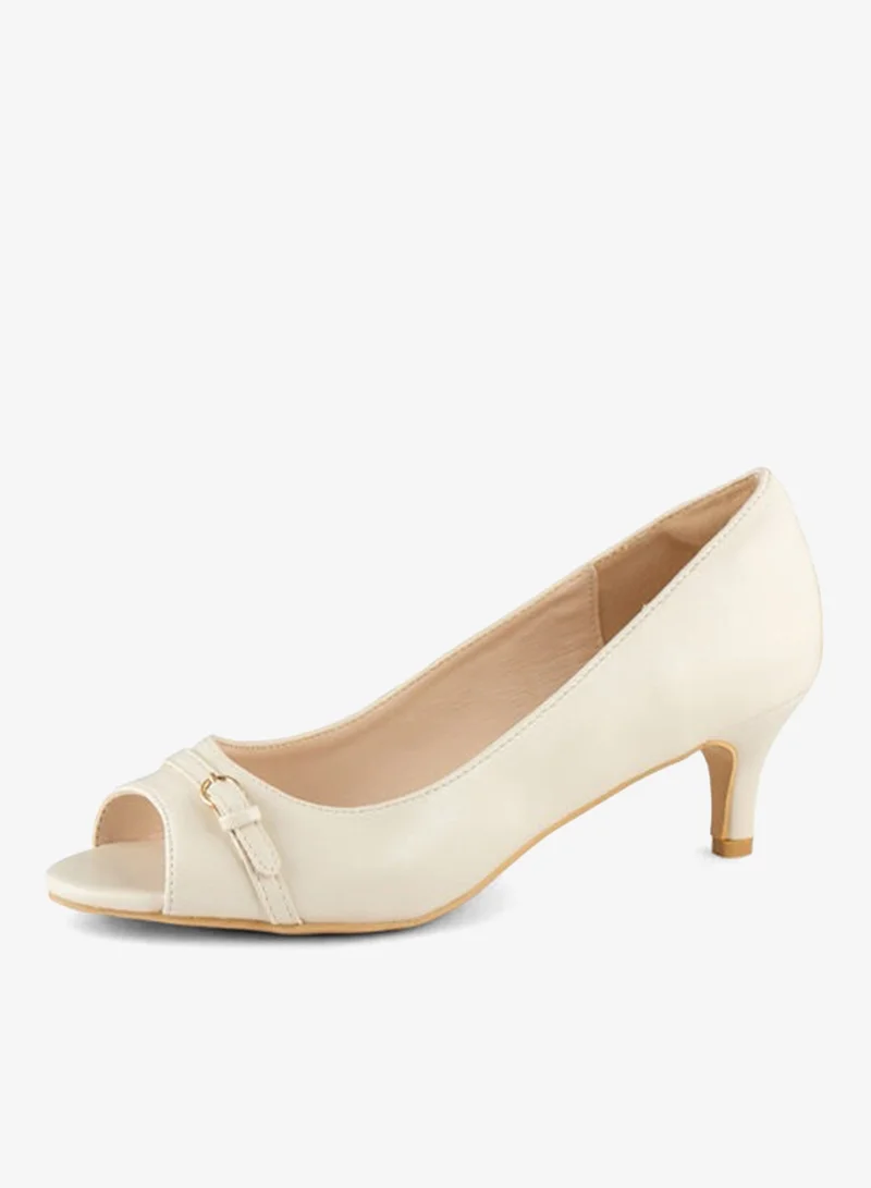 فينتشي أحذية نسائية بكعب متوسط ​​مفتوحة من الأمام