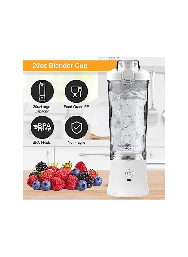 PROMASS Portable Blender, Personal Size Hand Blender, Electric Juicer Blender（Usb Rechargeable), 6 Stainless Steel Blades Mini Travel Blender Smoothie Maker, Fruit and Milk Shakes - 600ML - Image 5