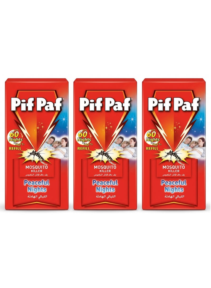 Pif Paf 3pcPif Paf Mosquito Killer Liquid Electric Device Kit 60 Nights Refill 45ml - Image 1