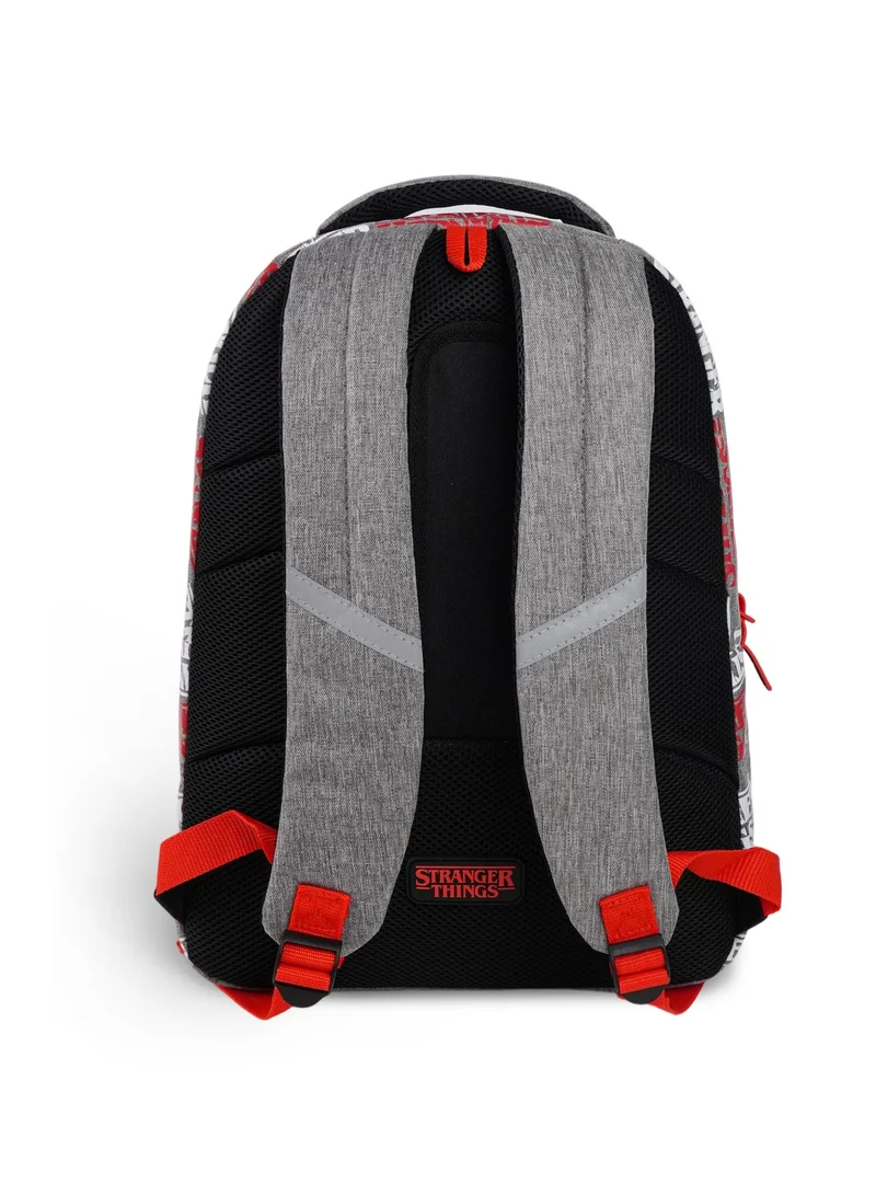 Netflix  Netflix Stranger Things Teens Backpack 18" – Official Stranger Things School Backpack, Large Capacity Travel Daypack for Teens, Grey & Red Book Bag for Men | Best Price UAE