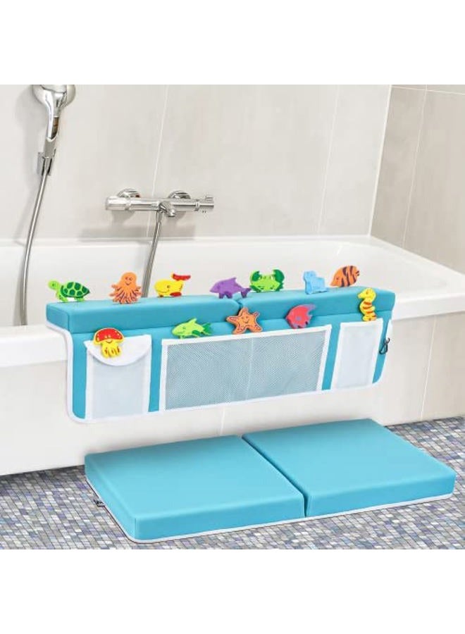 Supa Ant Award Winning Baby Bath Kneeler and Elbow Rest Pad Set with 12 Free Baby Bath Toys-Support for Elbow &Knee-Baby Bath Tub Kneeling Mat &Toy Organizer Pocket-Bath Kneeler Nonslip Bottom - Image 2