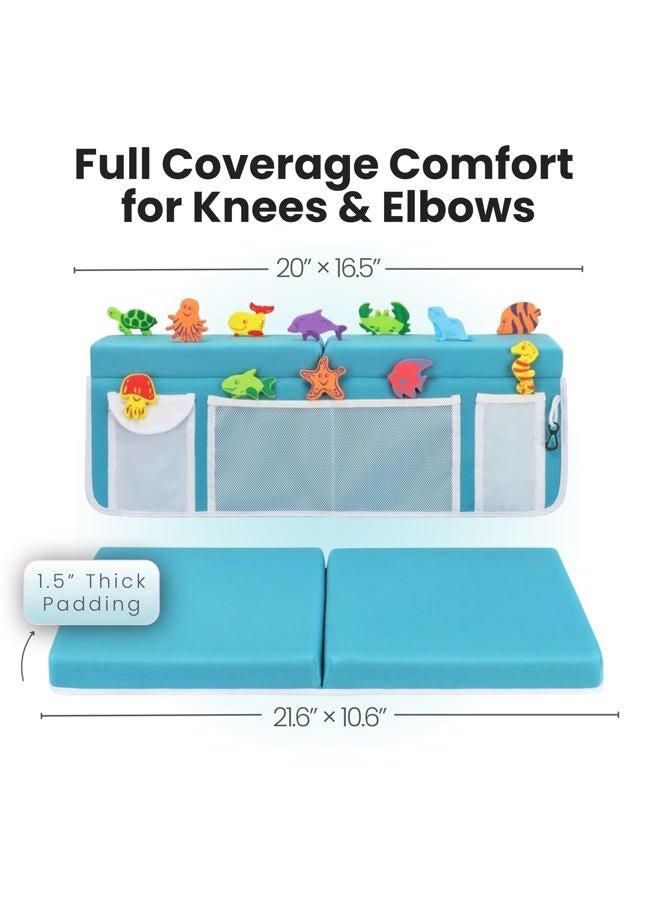 Supa Ant Award Winning Baby Bath Kneeler and Elbow Rest Pad Set with 12 Free Baby Bath Toys-Support for Elbow &Knee-Baby Bath Tub Kneeling Mat &Toy Organizer Pocket-Bath Kneeler Nonslip Bottom - Image 3