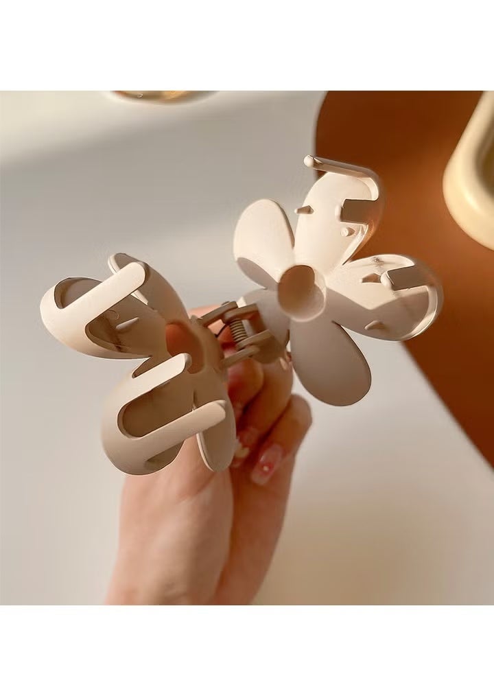 مشبك مخلب الشعر القوي المكون من 10 قطع للنساء تجعيد الشعر الطويل الرقيق ، إكسسوارات الشعر بلون القهوة بالحليب (قهوة الحليب) - Image 4