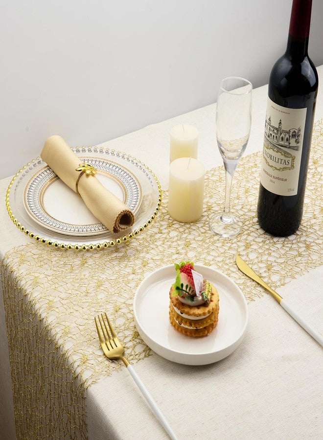 Mabbcoo 2 Pieces Gold Table Runner, Glitter Metallic Mesh Centerpiece Table Decorations for Wedding, Graduation, Birthday Party - 11x106 Inch - Image 5