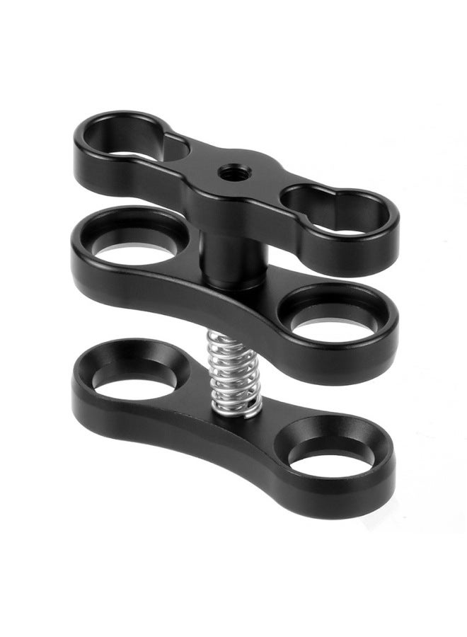 Diving Photography Aluminum Alloy Butterfly Clamp Waterproof Camera Housing Arm Ball Head Bracket Fill Light Ball Head Clamp-Color:Black