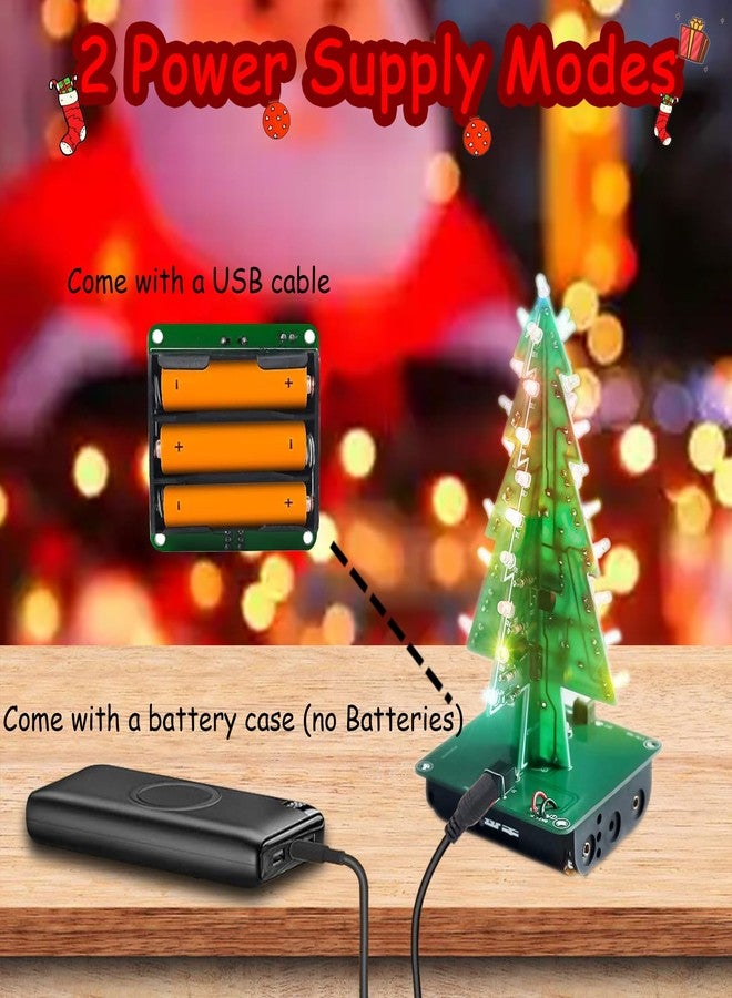 Cermant مجموعة أدوات صنع شجرة عيد الميلاد المضيئة LED من Cermant DIY، مجموعة لحام شجرة عيد الميلاد ثلاثية الأبعاد مع 7 ألوان، مجموعة تجميع إلكترونية DIY لتعلم العلوم والتكنولوجيا والهندسة والرياضيات التعليمية، مع دليل تعليمات ورقي - Image 4