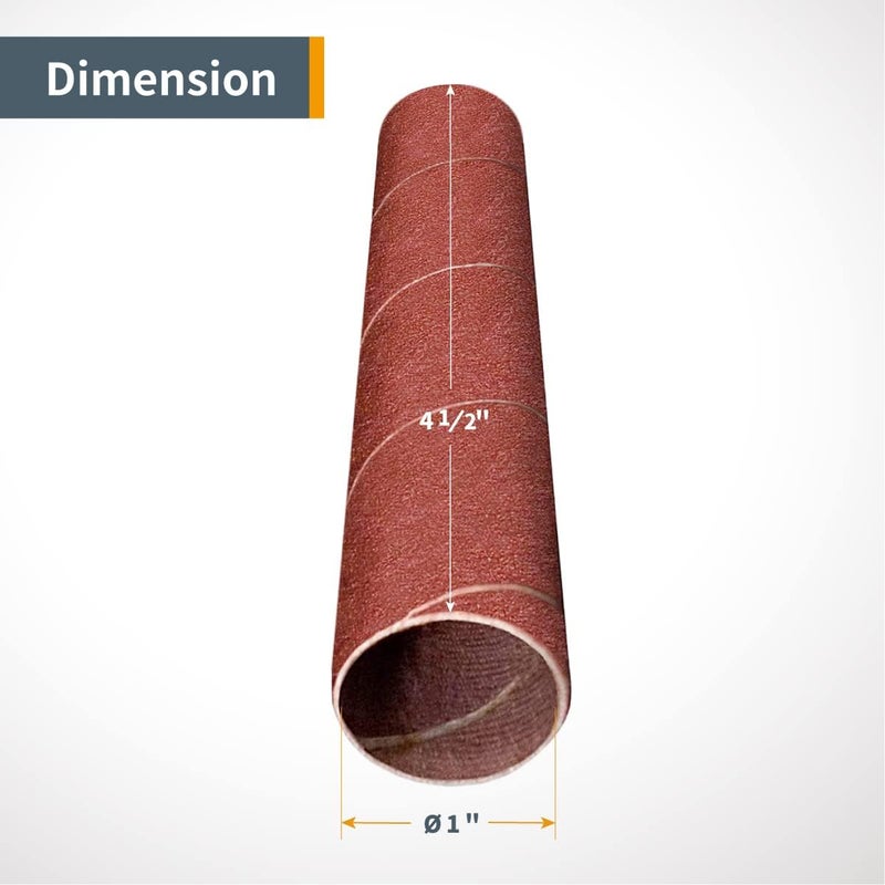 POWERTEC 11212 4.5 Inch Sanding Sleeves for Spindle Sander, 120 Grit, Aluminum Oxide Sandpaper Diameter 1 Inch – 3 Pack - Image 4