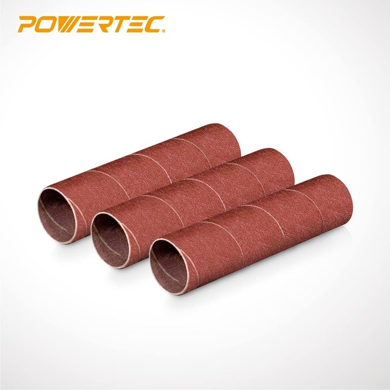 POWERTEC 11212 4.5 Inch Sanding Sleeves for Spindle Sander, 120 Grit, Aluminum Oxide Sandpaper Diameter 1 Inch – 3 Pack - Image 2