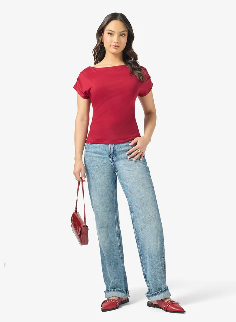 Ginger  Drop Shoulder Draped Top for Women | Best Price UAE