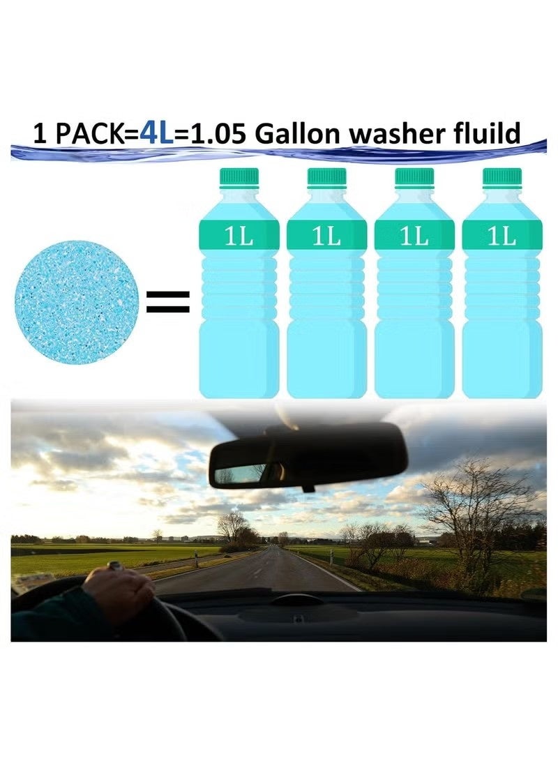 Car Windshield Washer Fluid Tablets 50 Pcs Windshield Washer Tablets Windshield Wiper Fluid Concentrated Glass Water Clean Tablets Solid Effervescent Window Washer Fluid - Image 4