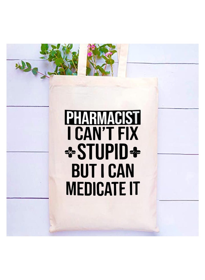PRINTSHOP4ME Pharmacist Day Appreciation Canvas Tote Bag - Celebrating the Pharmacists Day - Shopping and Party Bag for Pharmacist Students - Teachers - Image 2