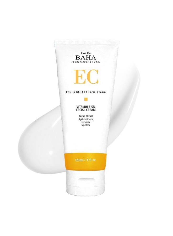 Cos De BAHA Vitamin E 5% Gel Cream 4 Fl Oz – Hydrating Gel Cream with Tocopheryl Acetate, Ceramide NP & Aloe for Daily Barrier Care (120 ml) - Image 1