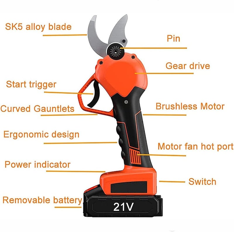 JIADUOFU Professional Cordless Tree Pruner,electric Pruning Shears for Gardening Cordless Tree Pruner, Cutting Diameter with 21v Rechargeable Battery - Image 2