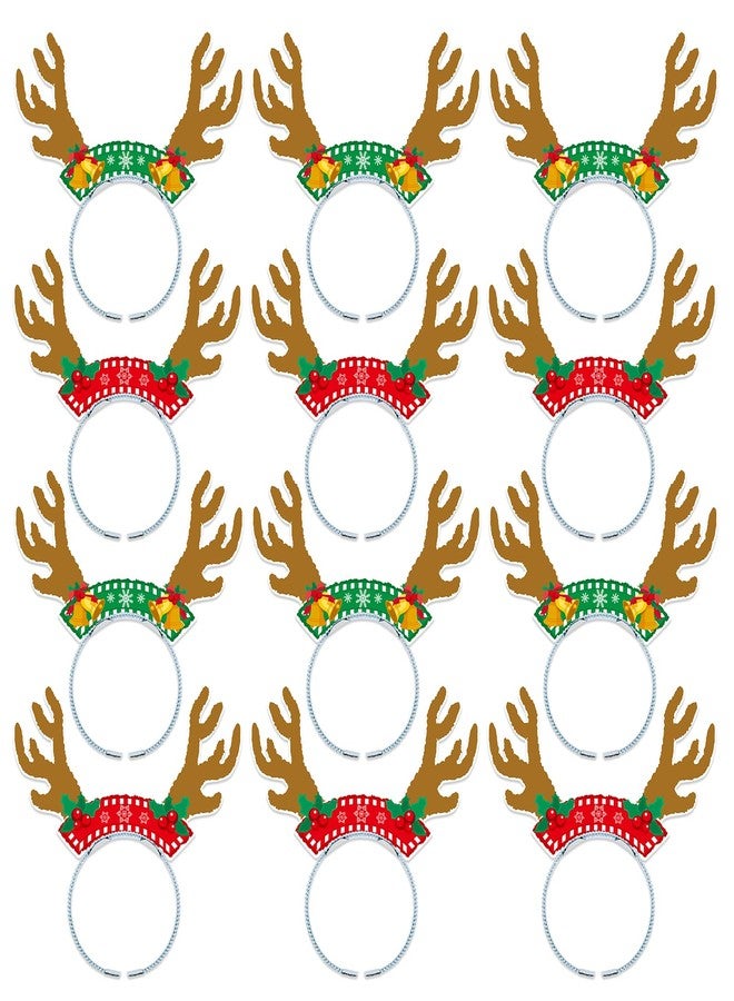 WEEPA 12PCS Reindeer Antlers Headband Christmas Party Decorations Christmas Party Headbands Holiday Costume Party - Image 1