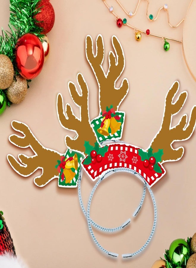 WEEPA 12PCS Reindeer Antlers Headband Christmas Party Decorations Christmas Party Headbands Holiday Costume Party - Image 2