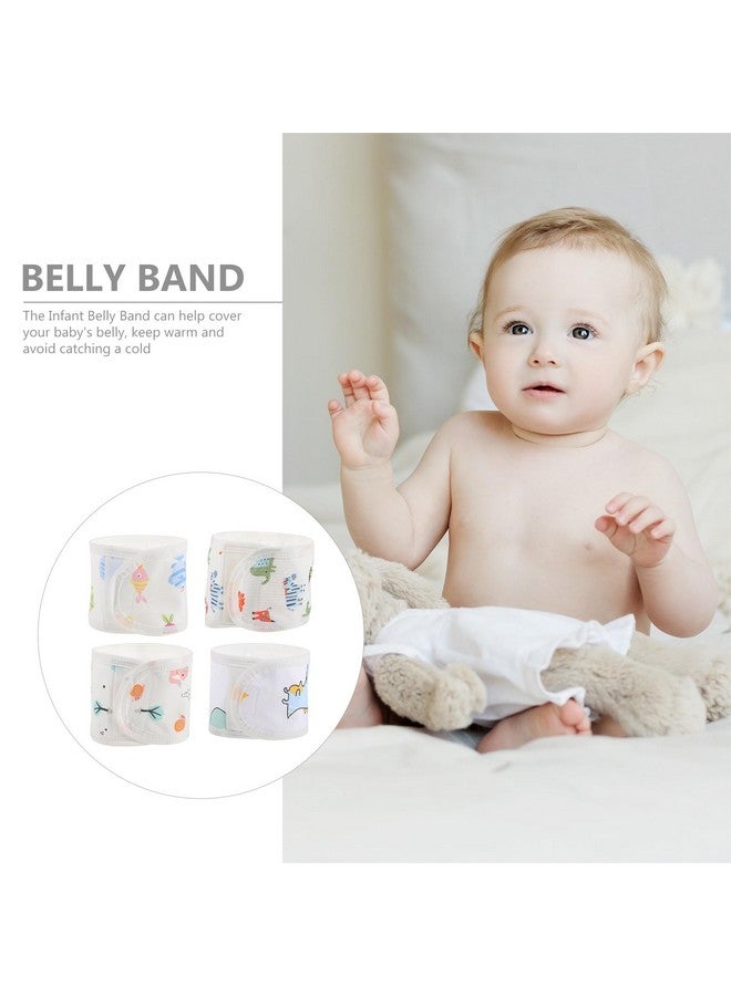 هيلفتي حزام فتق السرة من هيليفتي، 4 قطع، حزام بطن للأطفال من عمر 0 إلى 12 شهرًا، حزام بطن ناعم من القطن للأطفال، لفافة بطن للأطفال حديثي الولادة - Image 1