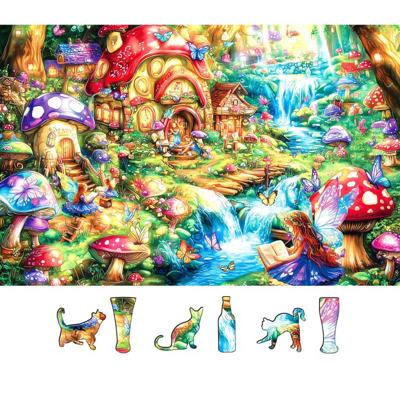 Blueforest Dreamy Mushroom Valley 500 Piece Puzzle for Adults Fun Puzzles for Adults 500 Pieces with HD Print Poster 23 X 15 Dust Free for Gifts Halloween Christmas Family Games Lovers - Image 3