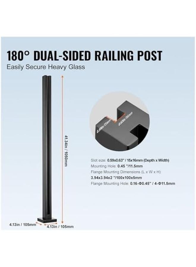 Black 304 Stainless Steel Glass Railing Brackets For 0 39 0 47 Inch Tempered Glass - Image 5